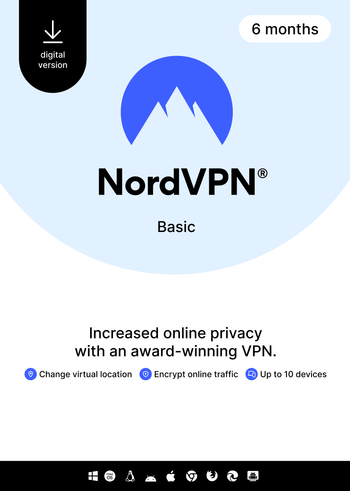 NordVPN Basic - 6 Month - 10 Devices (PC/MAC/Mobile) Premium VPN Software Subscription Key GLOBAL